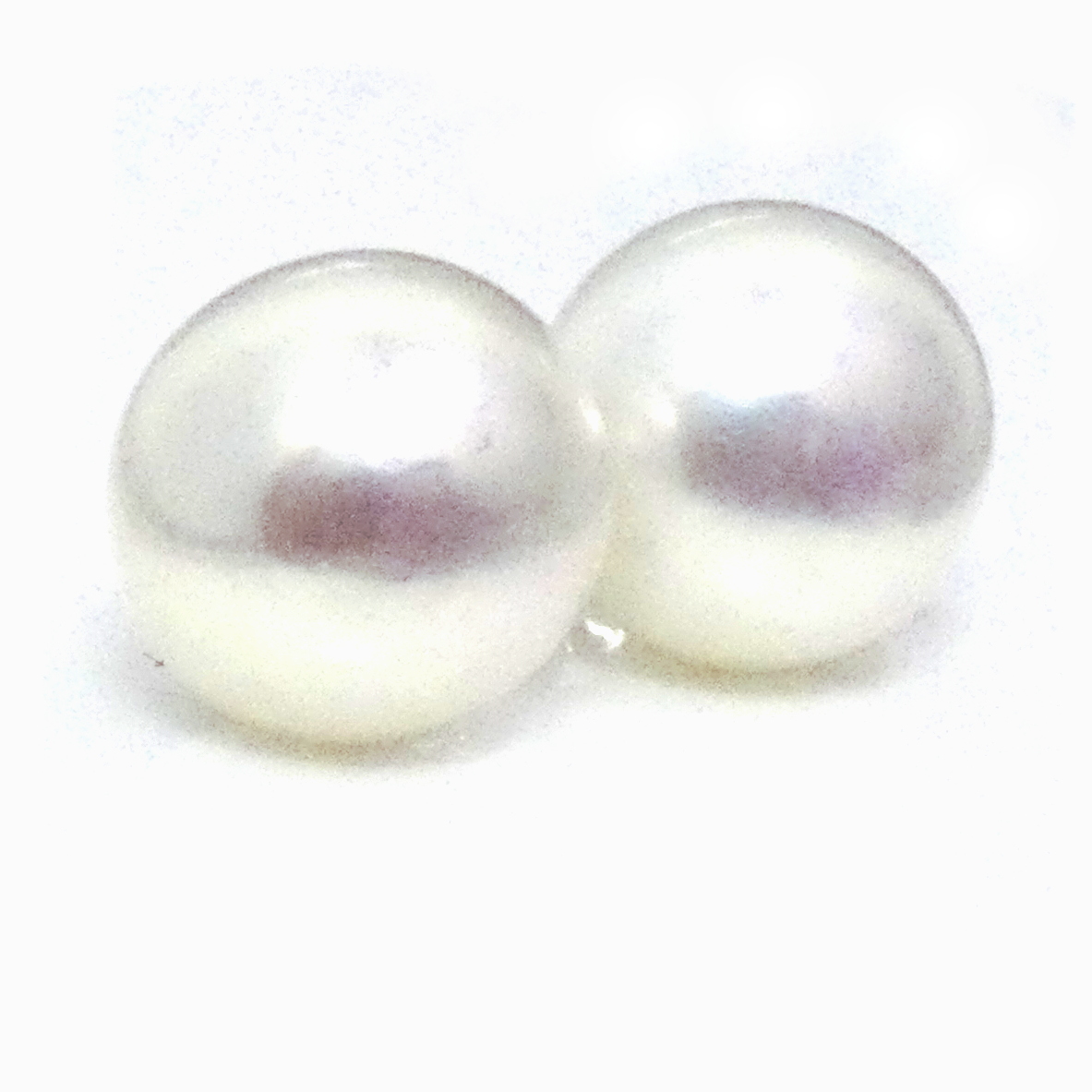 White 10mm Button Stud Earrings